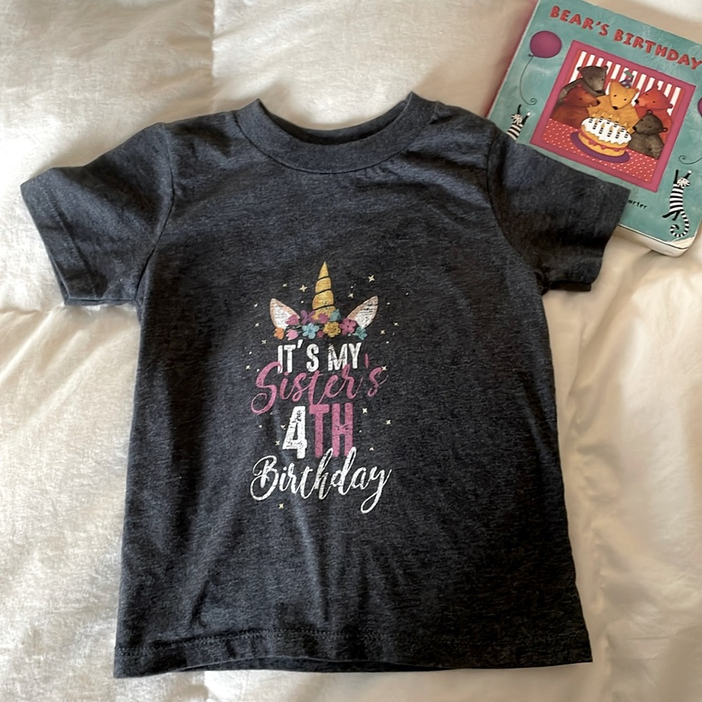 🦄 It's My Sister's 4th Birthday unicorn tee 2T